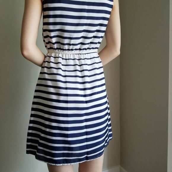 Navy Striped Summer Dress - Picture 4 of 4